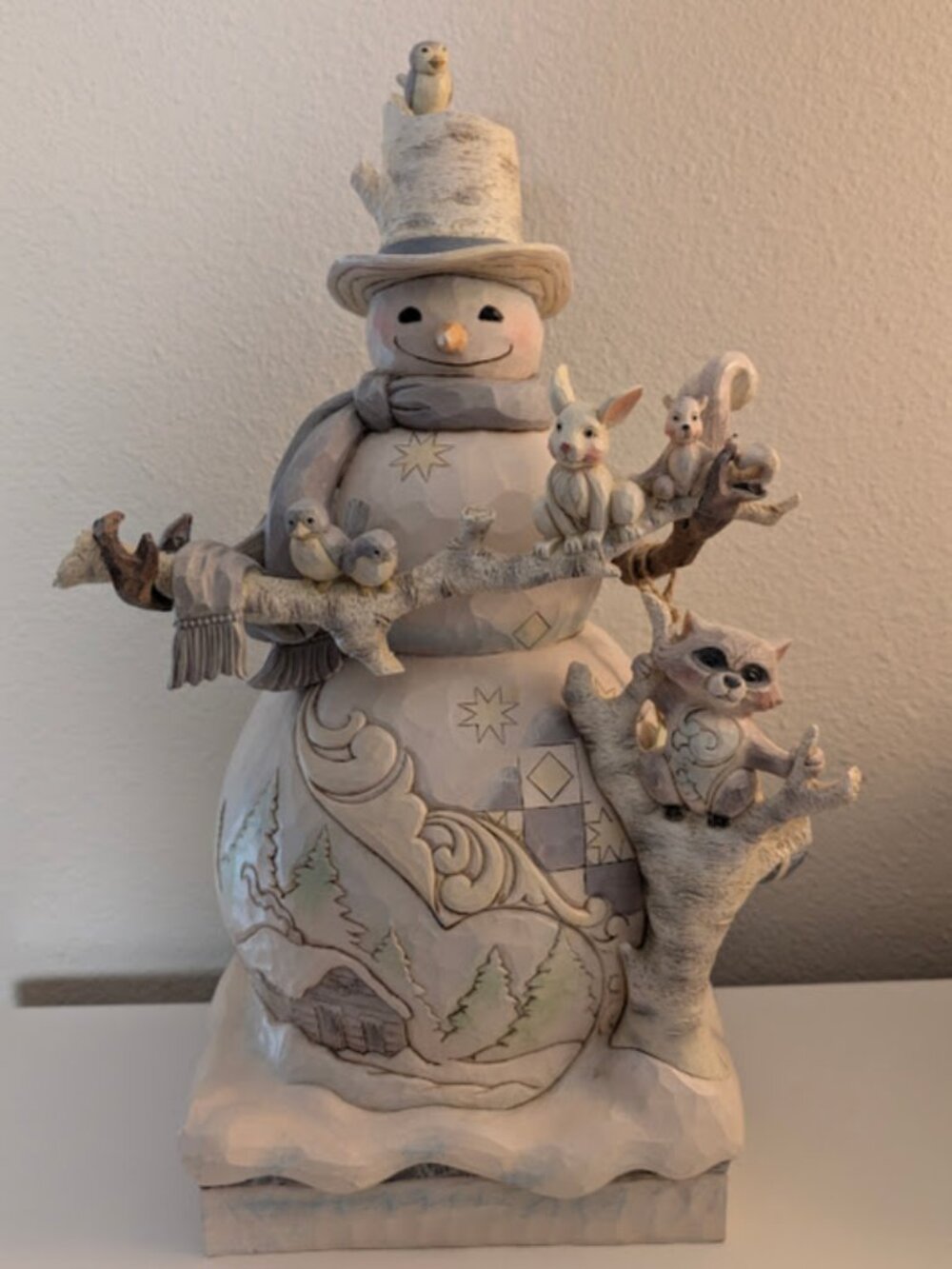 LARGE Jim Shore winter woodland 19” Snowman, beautiful condition, indoor/outdoor